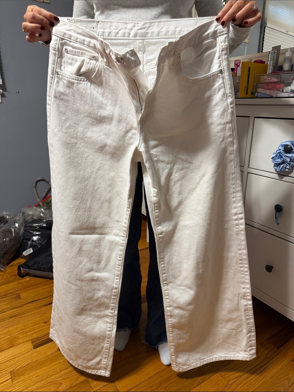 Zara White Wide-Leg Jeans